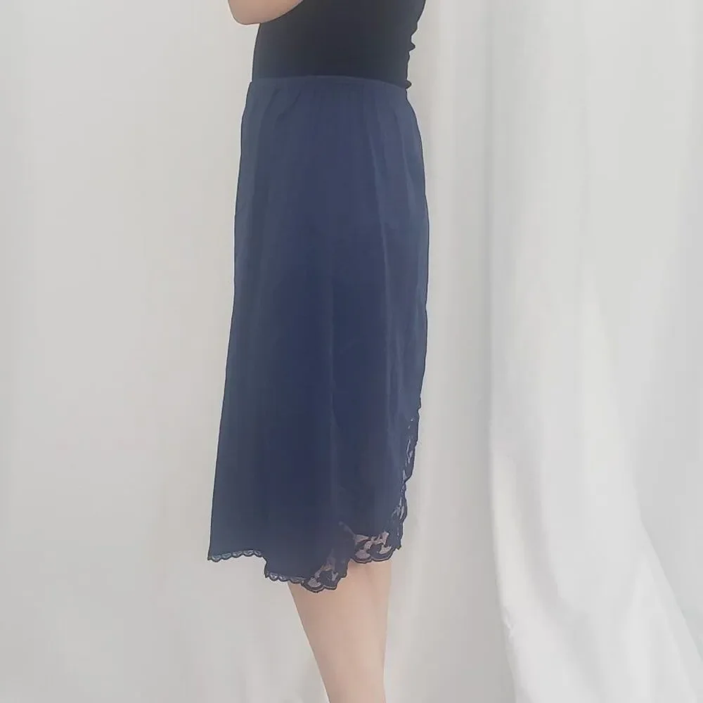 90s Navy Blue Slip Skirt‎ - Picture 2 of 4